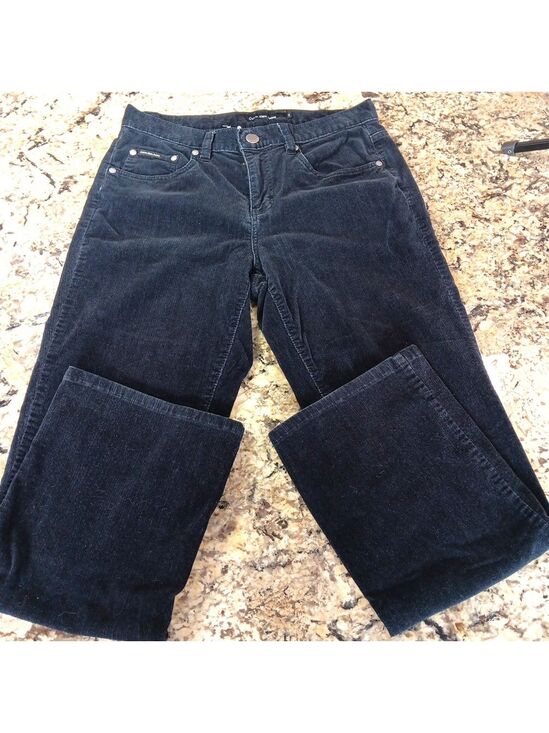 Calvin Klein Denim - Size 8 X 28 Calvin Klein Jeans Womens Black Velvet Bootcut Mid Rise Pants